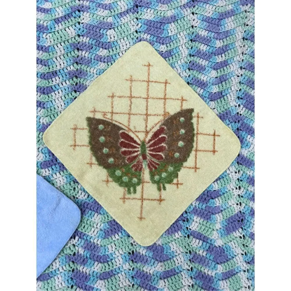 Vintage Butterfly Washcloths Set of 3